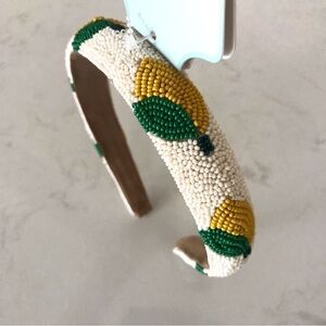 Viral Beaded Lemon Lemoncello Headband Yellow Green